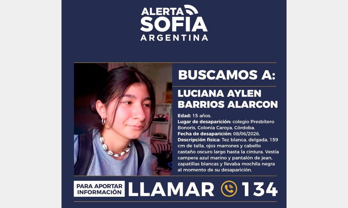 Activaron la Alerta Sofía por la desaparición de Luciana Aylen Barrios | Córdoba