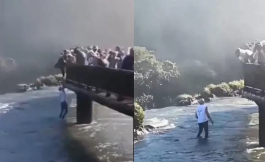 Un hombre se tiró a una zona prohibida de las Cataratas del Iguazú para recuperar su celular | Internacionales