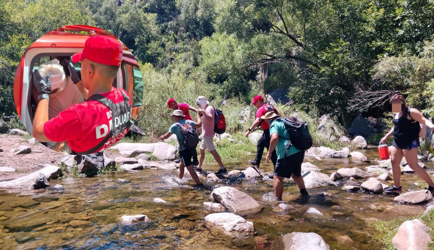 Intervención del DUAR en Río Ceballos: rescataron a un hombre herido durante una caminata | Córdoba
