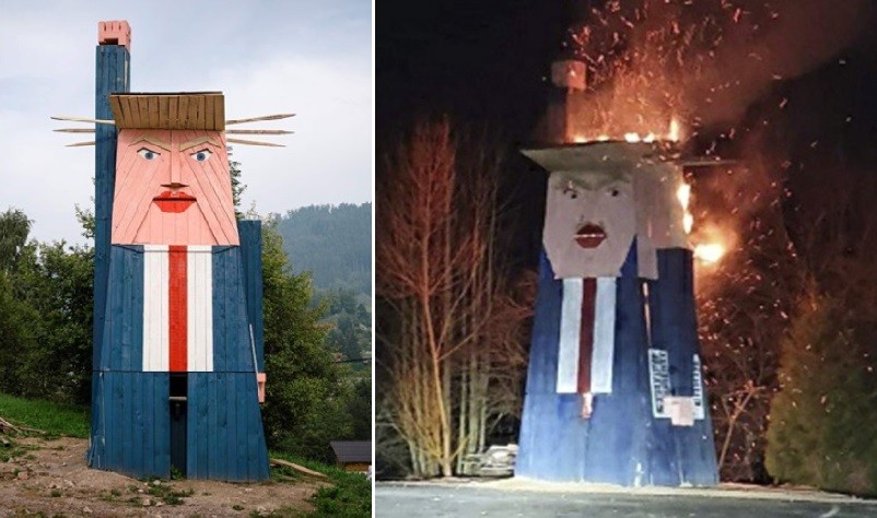 Quemaron la "Estatua de la Libertad" Trump en el país natal de Melania | Internacionales