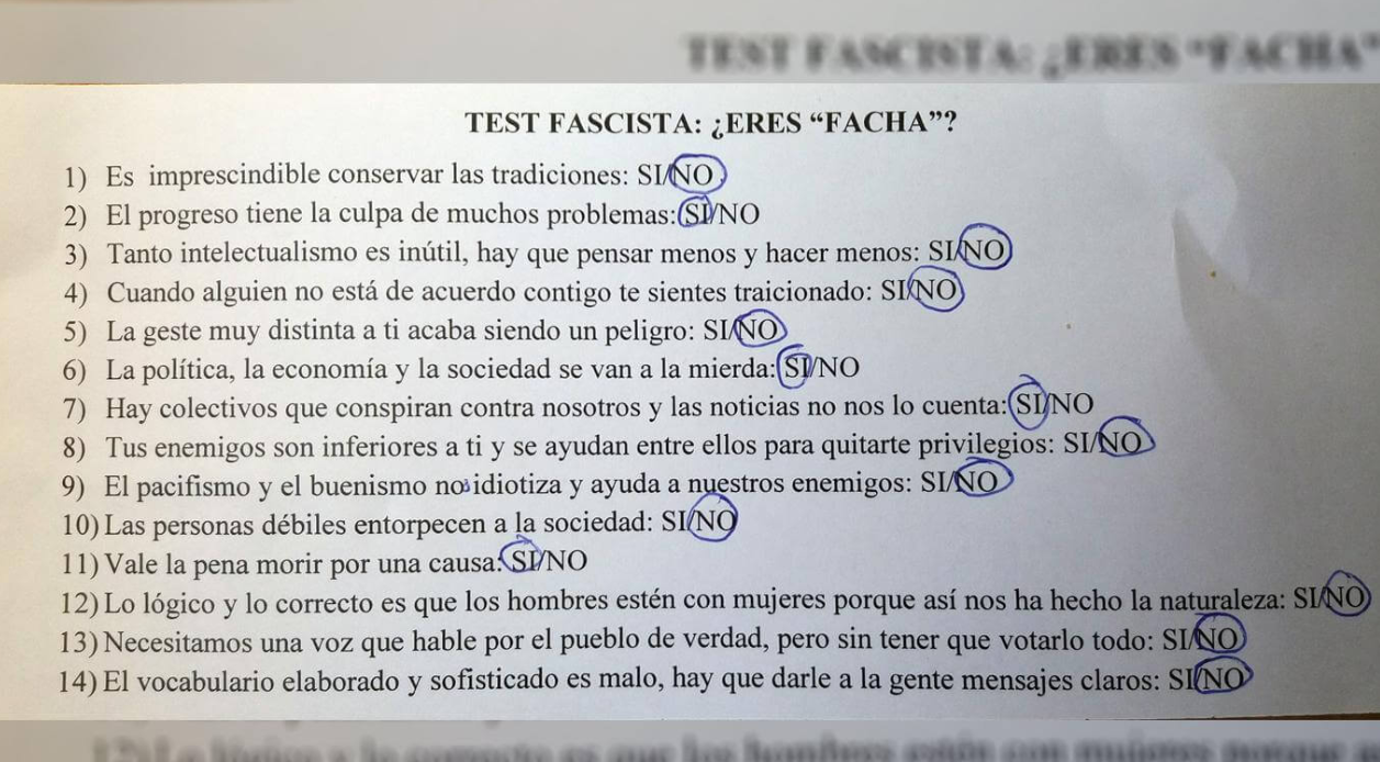 Polémica: un profesor hizo un test para ver si sus alumnos son "fachos" | Internacionales