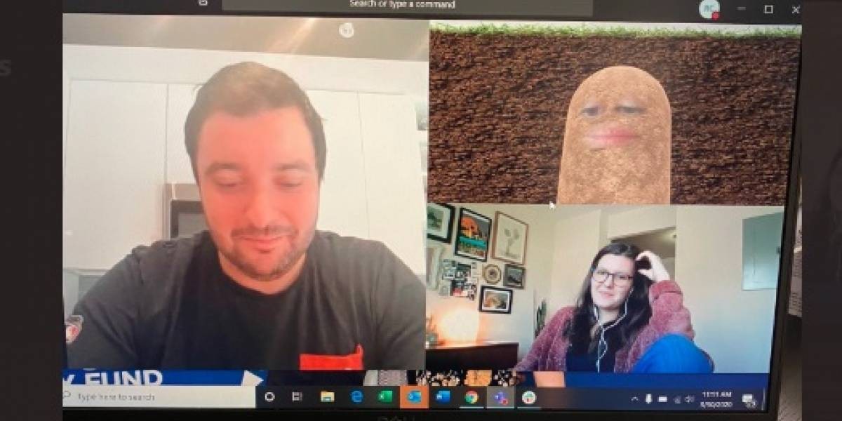 Delicias del teletrabajo: activó por accidente un filtro y asistió a reunión como una "papa" | Curiosidades