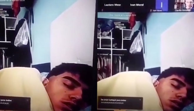 Video: el alumno que se quedó dormido en plena clase de Zoom | Curiosidades