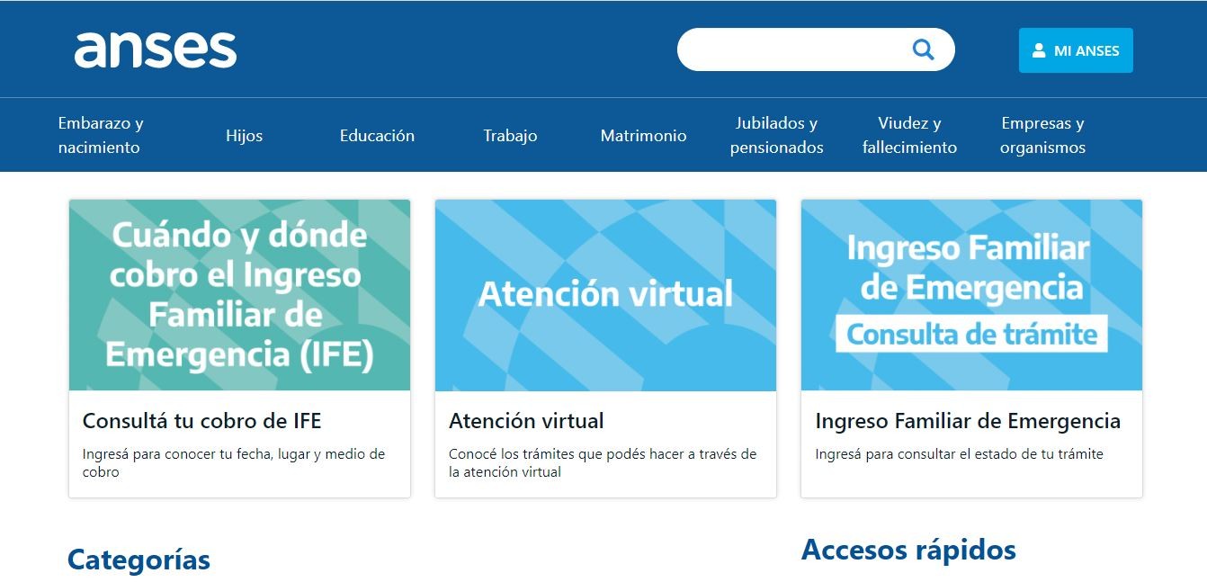 Cómo consultar fecha y lugar de cobro del IFE en el calendario online de Anses | Servicios
