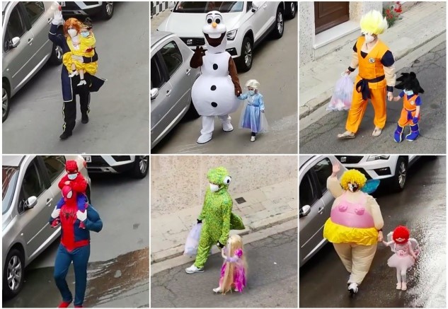 Un papá Genial: divierte a su hija y vecinos con un disfraz diferente cada día | Curiosidades