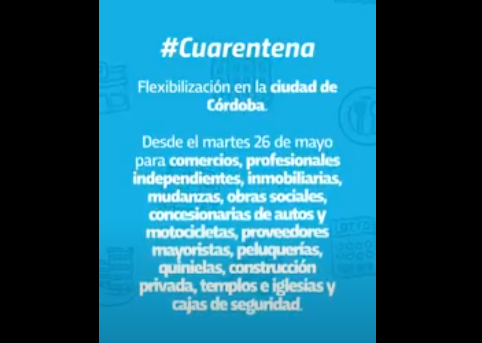 Cuarentena flexibilizada: el video didáctico que explica cómo se puede desarrollar cada acividad en Córdoba | Redes