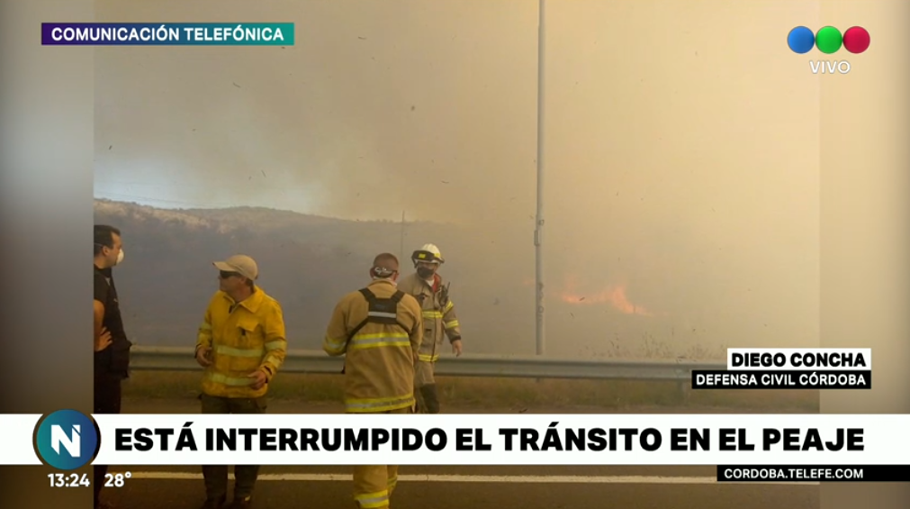 Por un incendio forestal en Malagueño, hay corte total de tránsito en la autopista a Carlos Paz | Córdoba