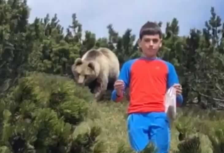 Video viral: la increíble reacción de un nene perseguido por un enorme oso pardo | Curiosidades