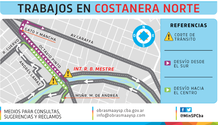 Cuáles serán los desvíos obligatorios desde este martes por obras en Avenida Costanera | Córdoba