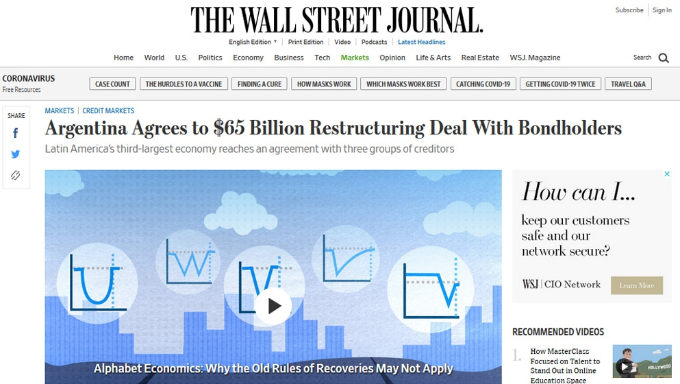 El acuerdo con los bonistas tiene una amplia repercusión en el mundo | Política y economía