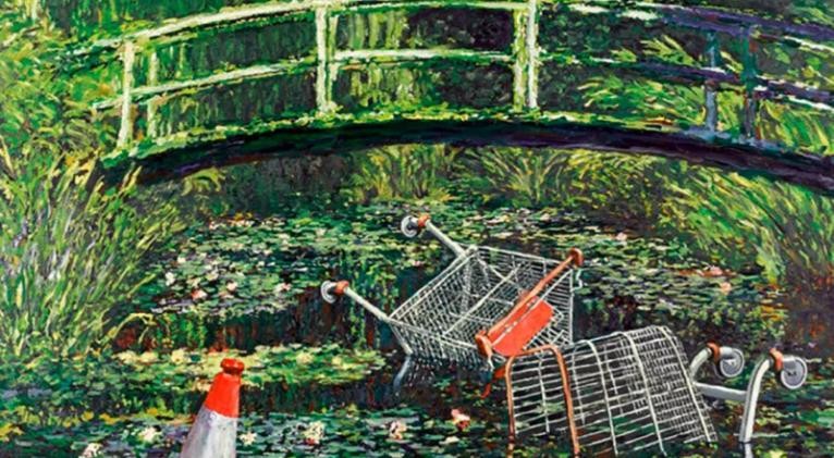 Subastarán óleo de Banksy inspirado en famosa obra del impresionista Claude Monet | Internacionales