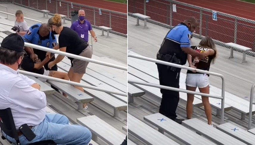 Video: policía usó la pistola táser para detener a una espectadora sin barbijo en un partido escolar | Internacionales