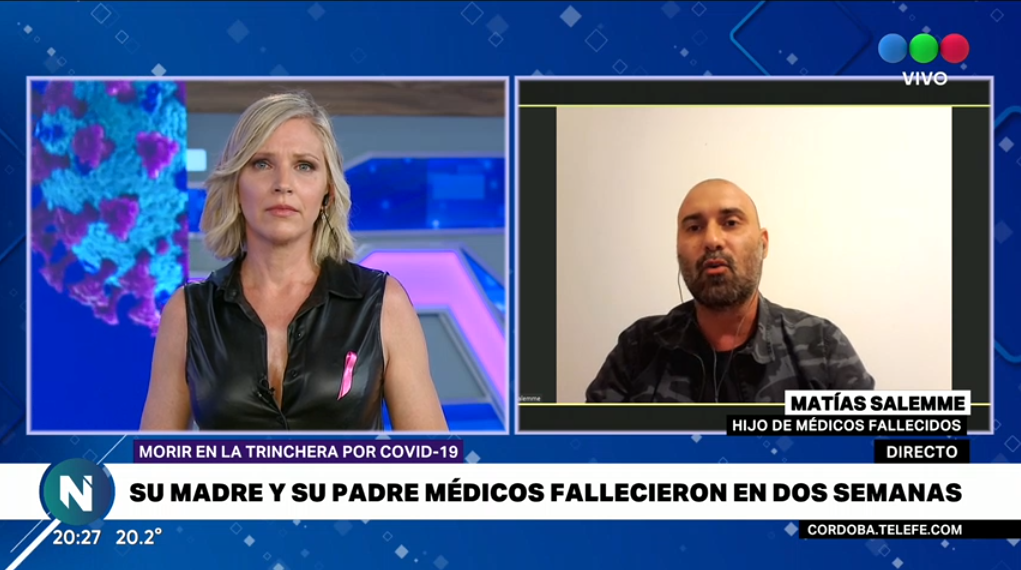 El hijo de los médicos fallecidos de coronavirus: "si no nos cuidamos, nuestros seres queridos tienen grandes probabilidades de fallecer" | Córdoba