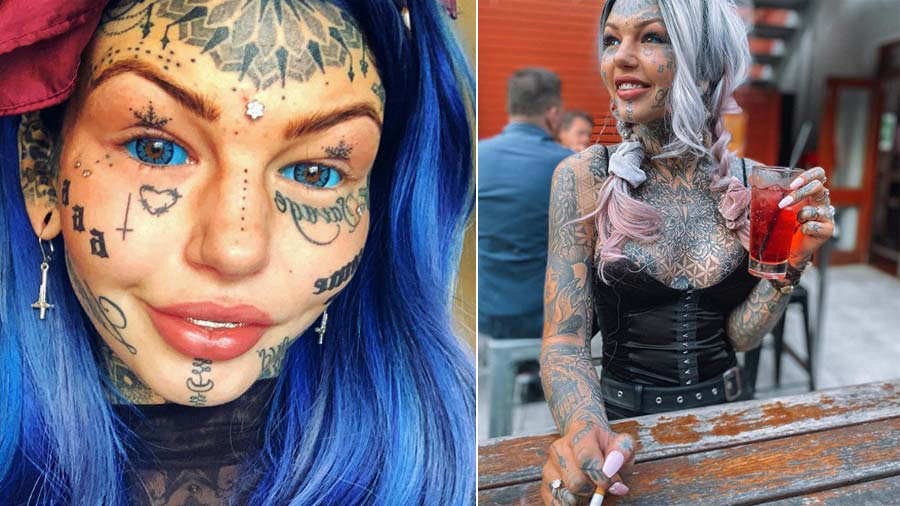 Tiene 600 tatuajes y hasta quedó ciega temporal por uno: ahora mostró cómo era antes | Curiosidades