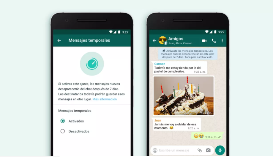 WhatsApp presentó la función de mensajes temporales | Redes