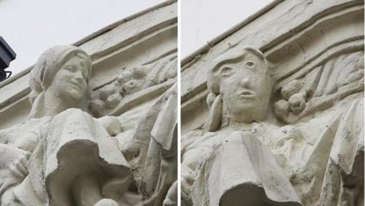 Polémica restauración del relieve de un edificio de 1919 | Curiosidades