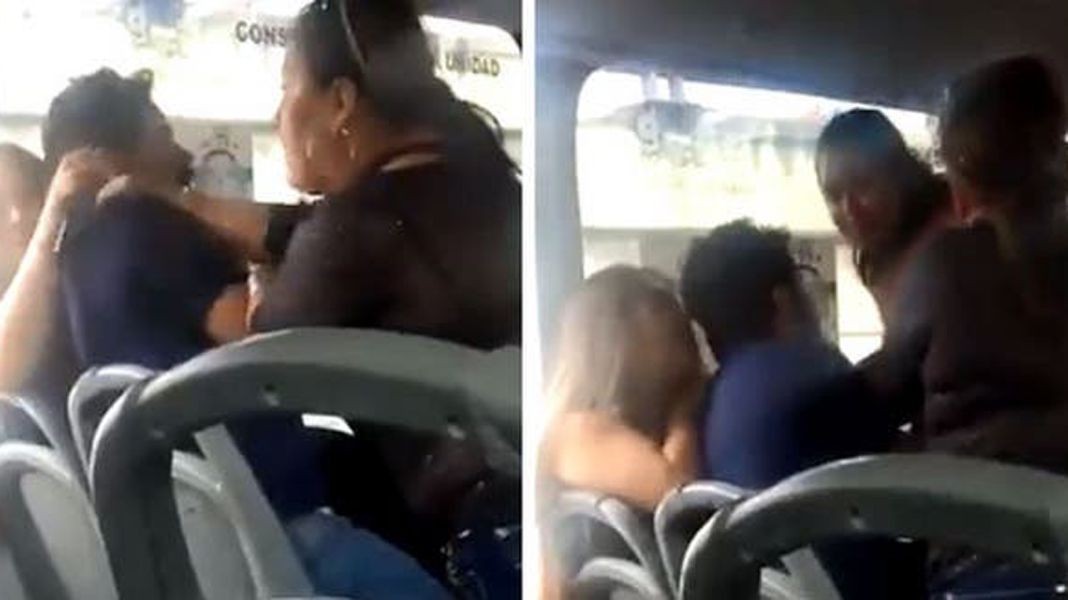 Video: iba en el colectivo con su amante y se cruzó con esposa embarazada y su suegra | Curiosidades