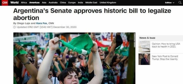 Medios del mundo reflejaron la "histórica" legalización del aborto en Argentina | Actualidad