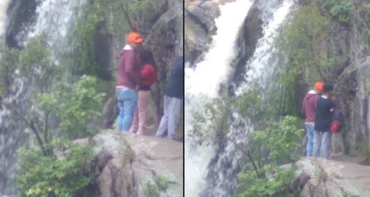 Multados: de vacaciones en familia, hicieron grafitis en una cascada de Tanti | Actualidad