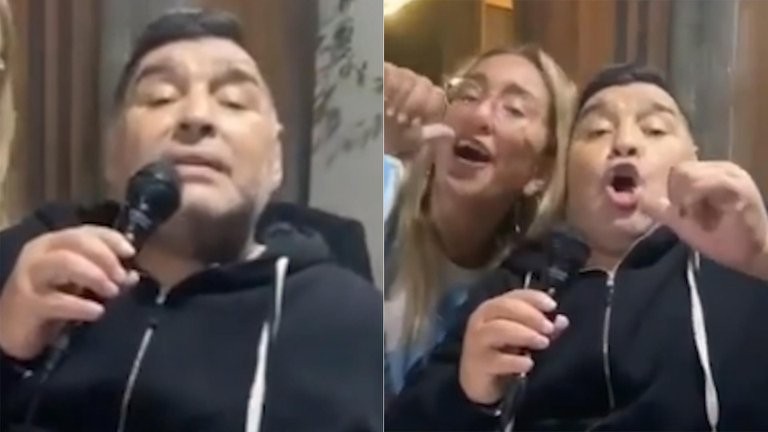 El video inédito de Diego Maradona cantando karaoke en pandemia con amigas | Actualidad