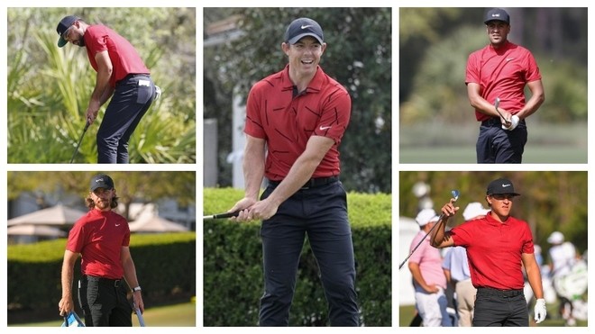 Golfistas se vistieron de rojo en homenaje a Tiger Woods, quien se recupera de un accidente | Deportes