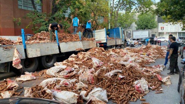 Llevaban 52 kilos de marihuana ocultos en un cargamento de mandioca | Actualidad