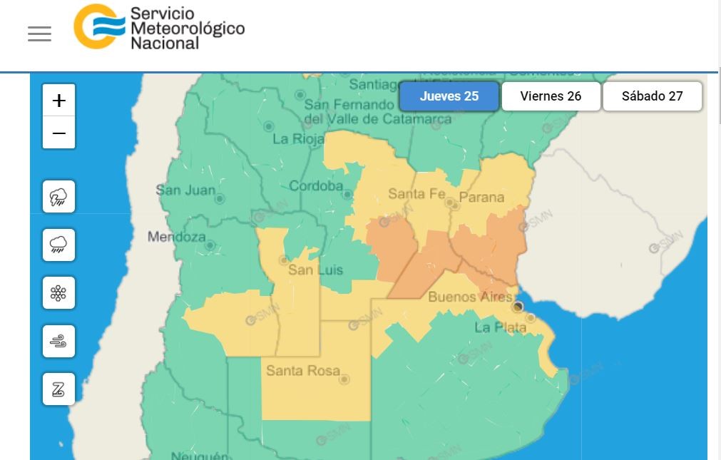 Rige alerta naranja por tormentas y posible caída de granizo en el sudeste provincial | Córdoba