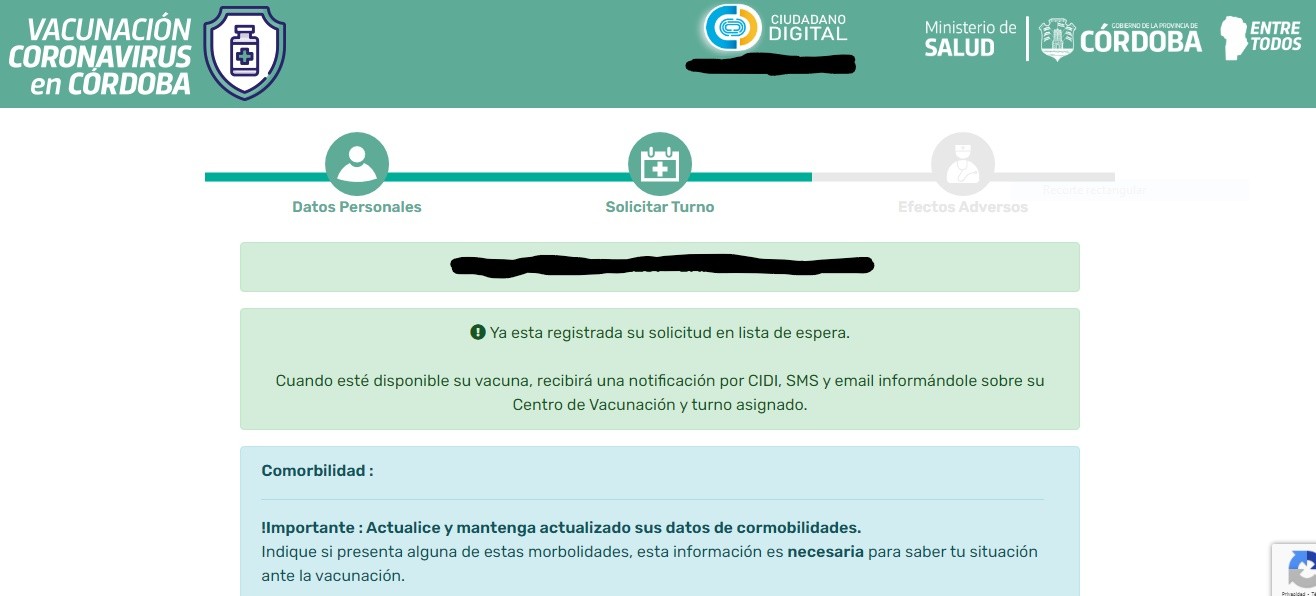 Turnos para vacunación COVID | Córdoba