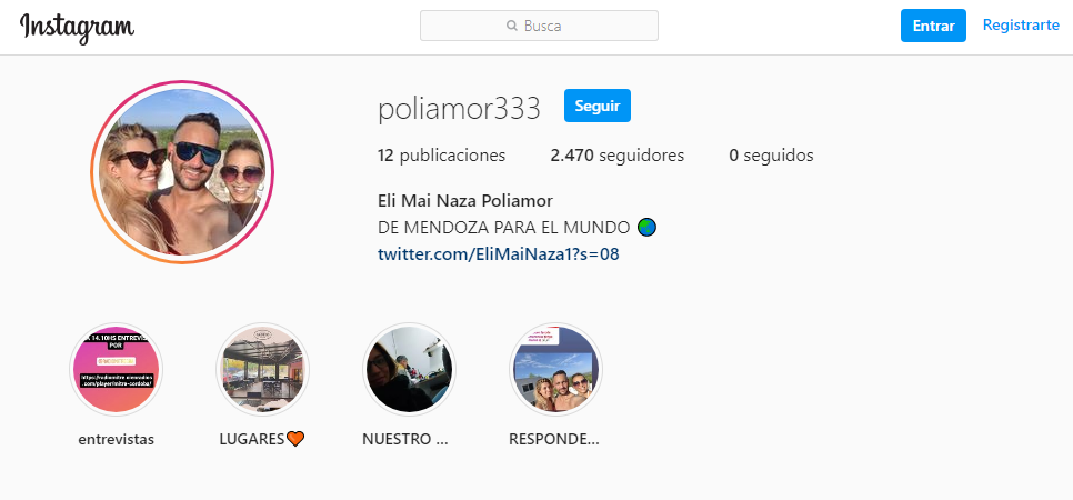 El trío mendocino del poliamor, unido también en un perfil de Facebook y de Instagram | Redes