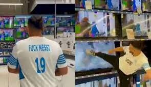Video: el hincha del Olympique que se filmó rompiendo televisores e insultando a Messi | Deportes