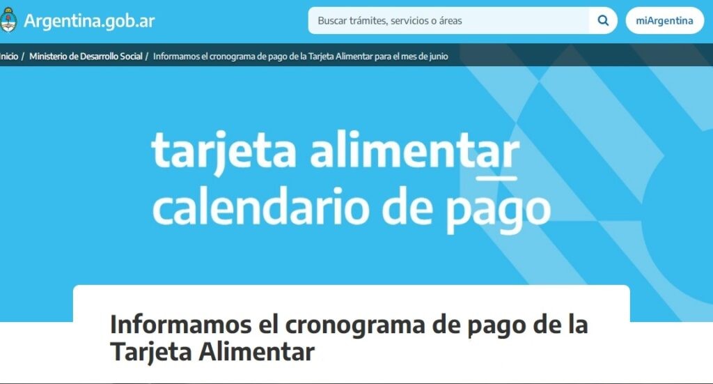 Tarjeta Alimentar: fechas de cobro en agosto | Actualidad
