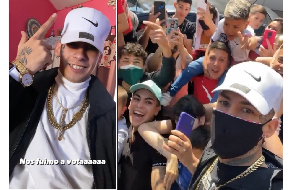 Video: una multitud acompañó a votar a L-Gante | Actualidad