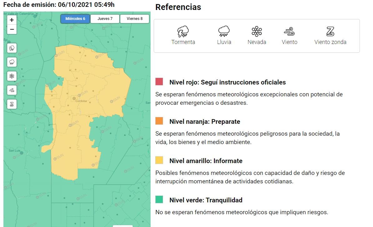 Todo el norte y gran parte del territorio provincial, en alerta amarillo por vientos fuertes | Córdoba
