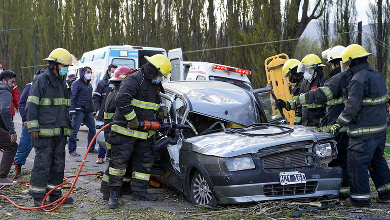 Iban por la ruta 40, les cayó un árbol encima y quedaron atrapados en el auto | Actualidad