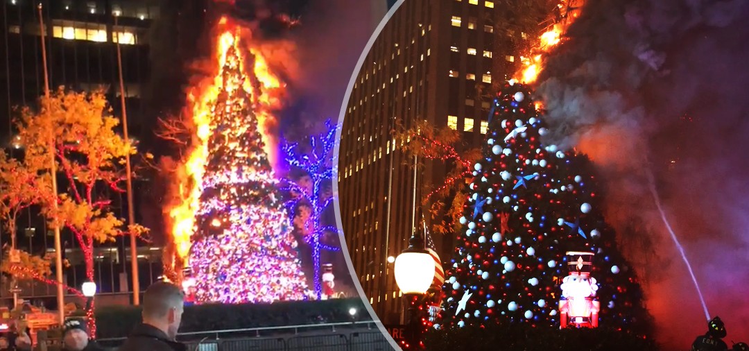 Un detenido por incendiar un árbol de Navidad gigante en Nueva York | Internacionales