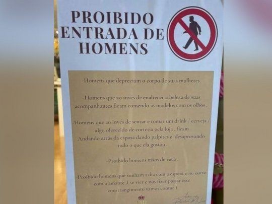 "Hombres, abtenerse": Prohíben su ingreso en una tienda de ropa femenina en Brasil | Internacionales