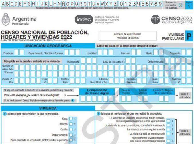 Piden la suspensión del Censo Nacional porque contempla la exigencia del DNI a los censados | Actualidad