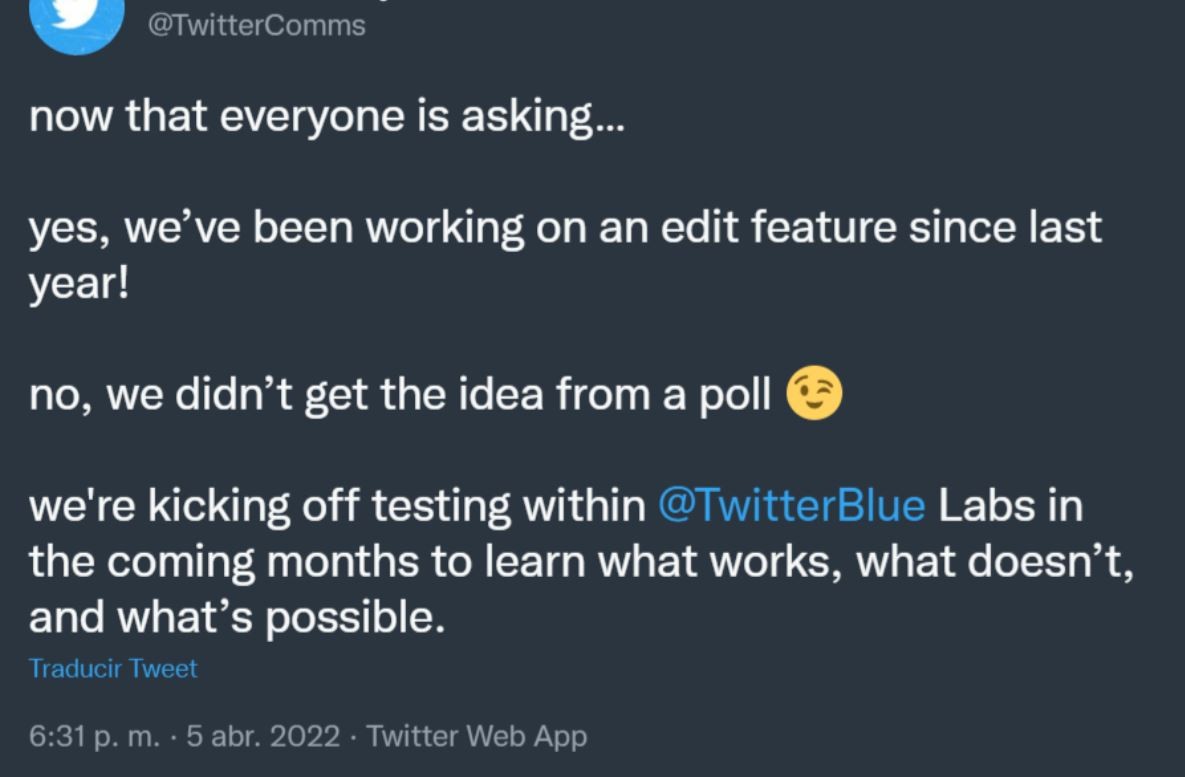 Twitter trabaja en una función para editar tweets | Actualidad