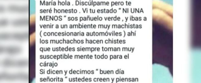 Habló la chica discriminada por feminista: “Lloré mucho porque estaba ilusionada con el hecho de haber conseguido trabajo” | Actualidad