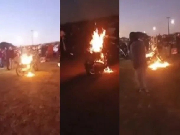 Fans de El Noba prendieron fuego una moto en su honor | Actualidad