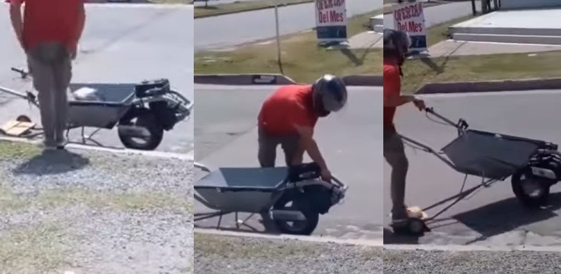 Furor por el cordobés que transformó su carretilla en moto | Córdoba