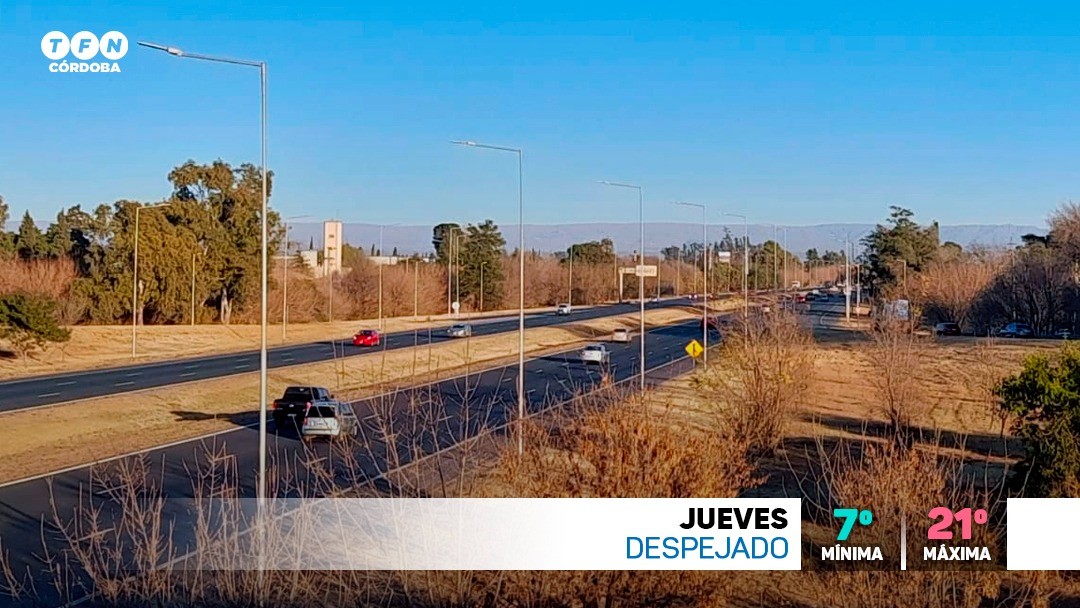 Día soleado, clima agradable para este jueves | Córdoba