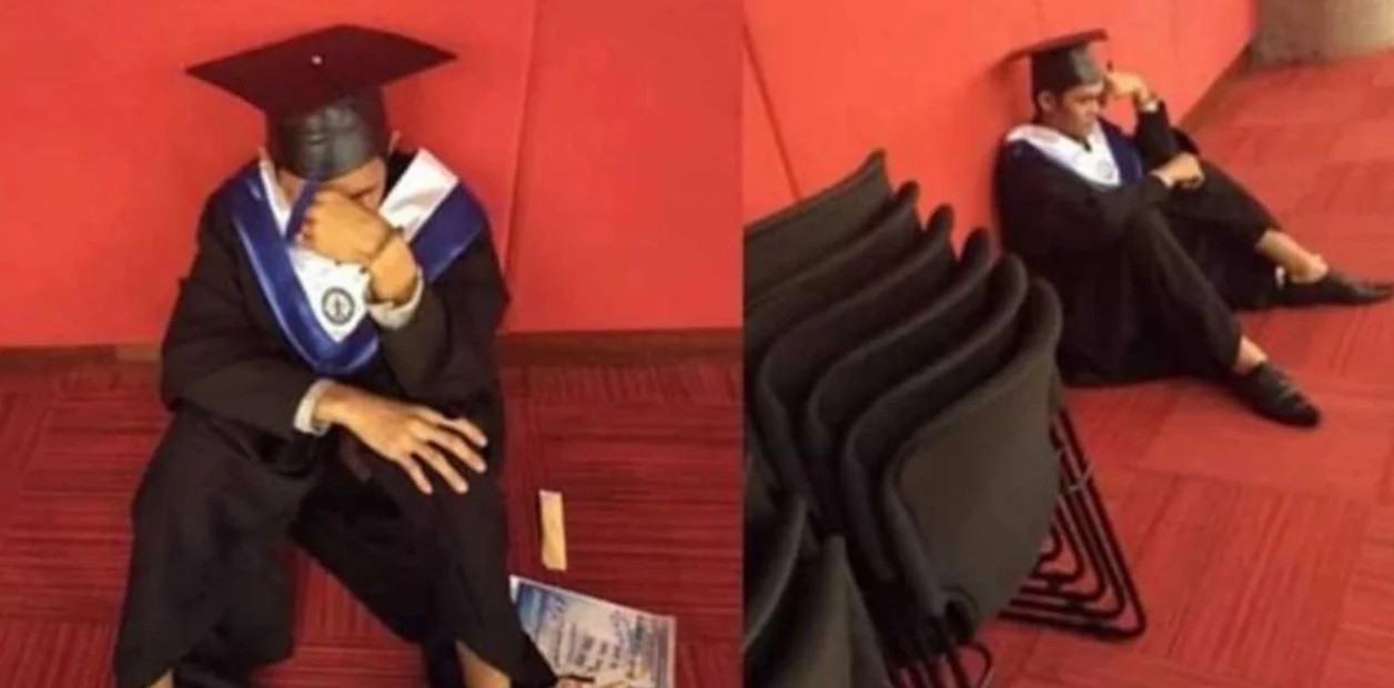 Se graduó con honores, pero no asistió ningún familiar al acto y rompió en llanto | Internacionales