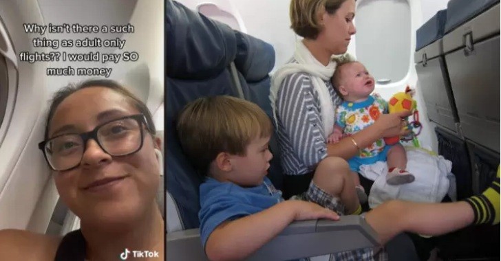 Debate en TikTok: se quejó de los niños en aviones y pide vuelos para adultos | Curiosidades