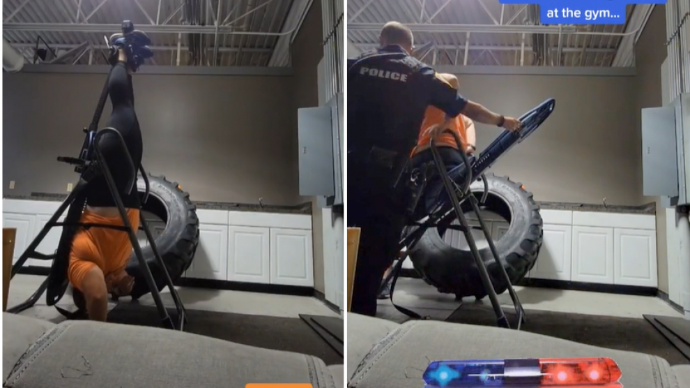 Video: quedó atrapada en una máquina del gimnasio y llamó al 911 | Internacionales