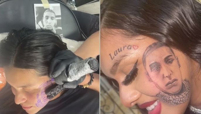 Una tiktoker descubrió que su pareja le fue infiel y se tatuó su cara en la mejilla | Redes