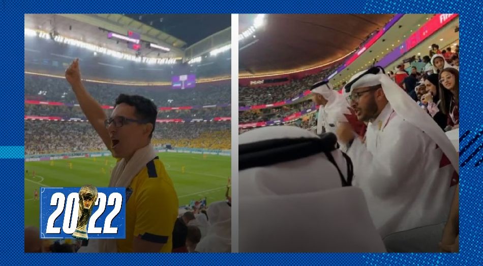 Video: el hincha de Ecuador que casi se agarra a piñas con un qatarí por un gol anulado | Deportes