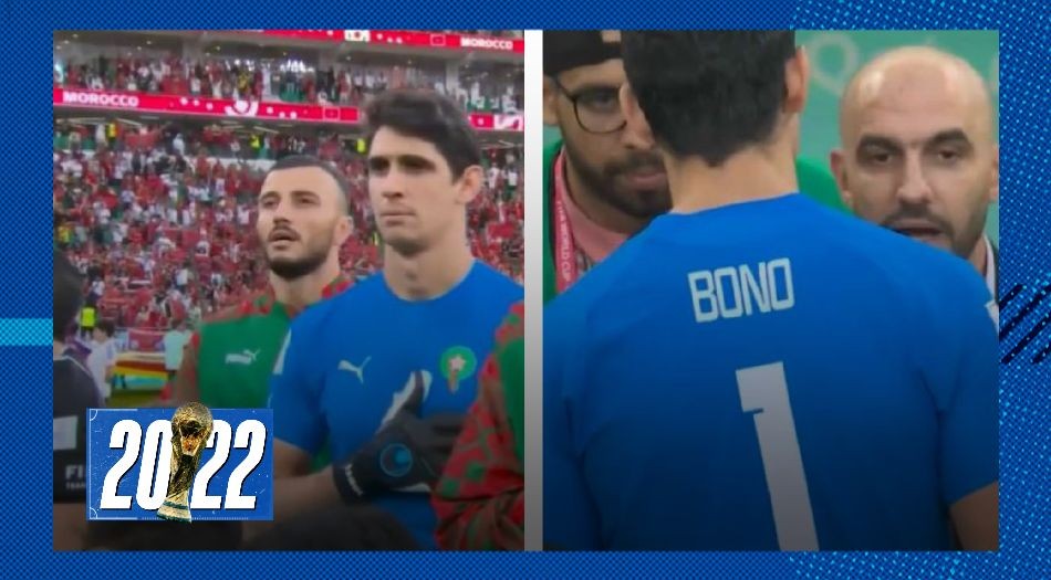 ¿Qué pasó Bono? El arquero de Marruecos entró a la cancha, cantó el himno pero lo cambiaron antes de empezar | Deportes