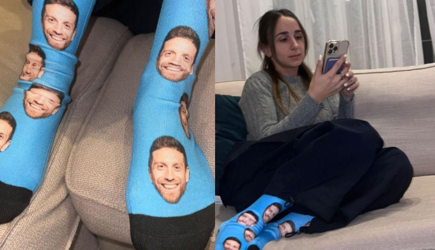 Linda Raff posó con unas medias con la cara del Papu Gómez | Deportes