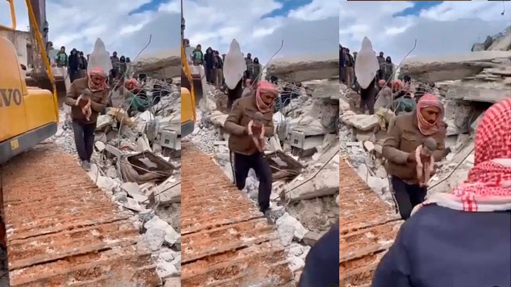 Video: Rescatan a una bebé que nació bajo los escombros de un edificio después del sismo en Siria | Internacionales